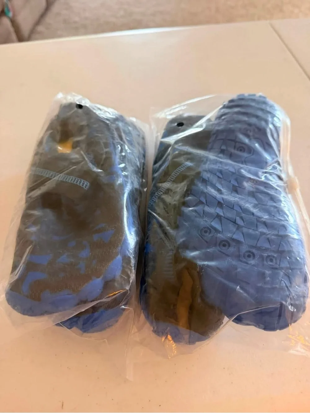 Blue and Black Kids Water Shoes with Hook-and-Loop Closure